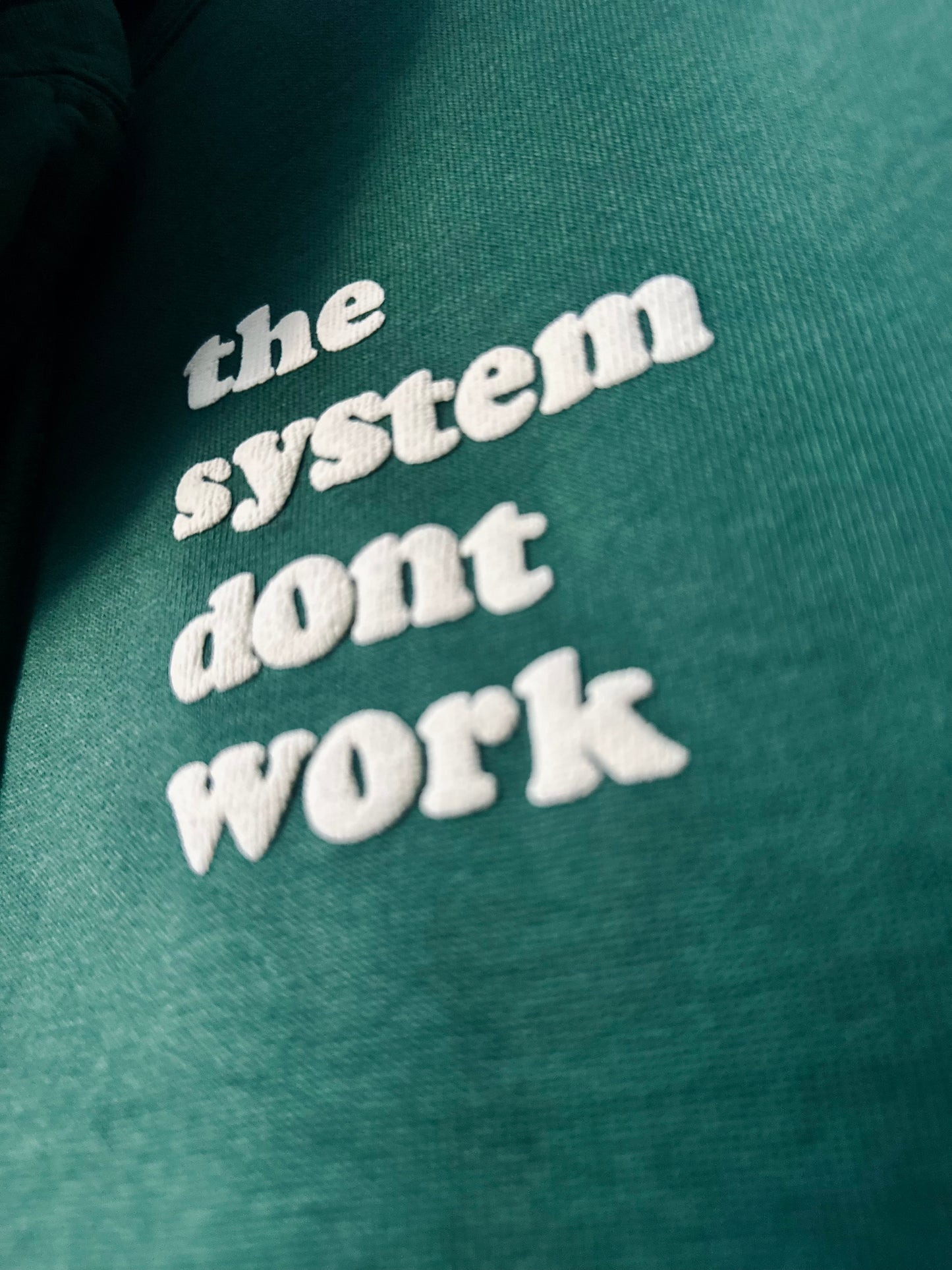 TSDW Forest Green Pullover Hoodie Puff Print 1.0 – Tonal Khaki