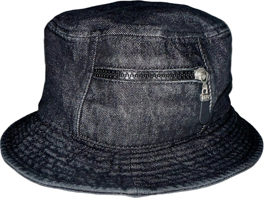 TSDW Black Denim Utility Bucket Hat