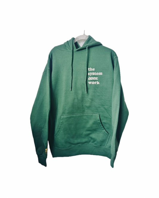 TSDW Forest Green Pullover Hoodie Puff Print 1.0 – Tonal Khaki