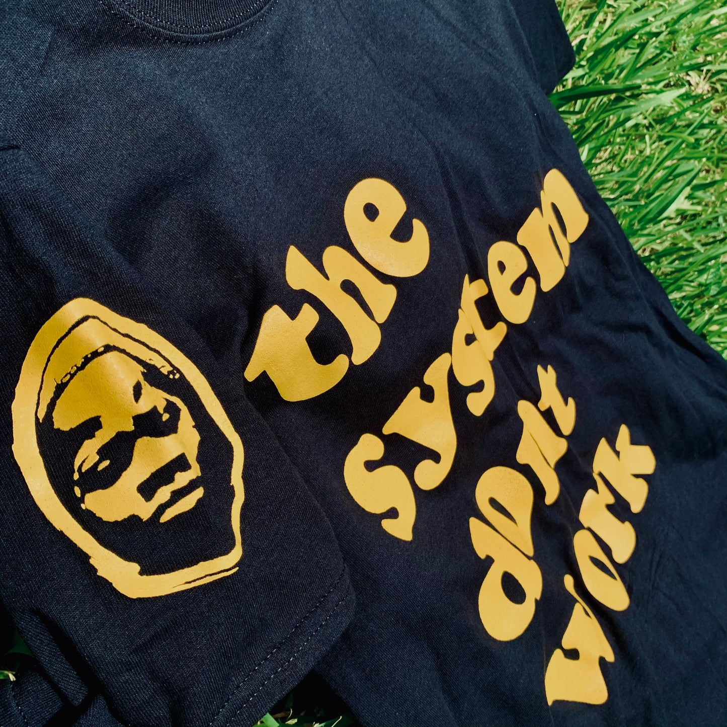 Black TSDW Oversized Text Graphic T-Shirt