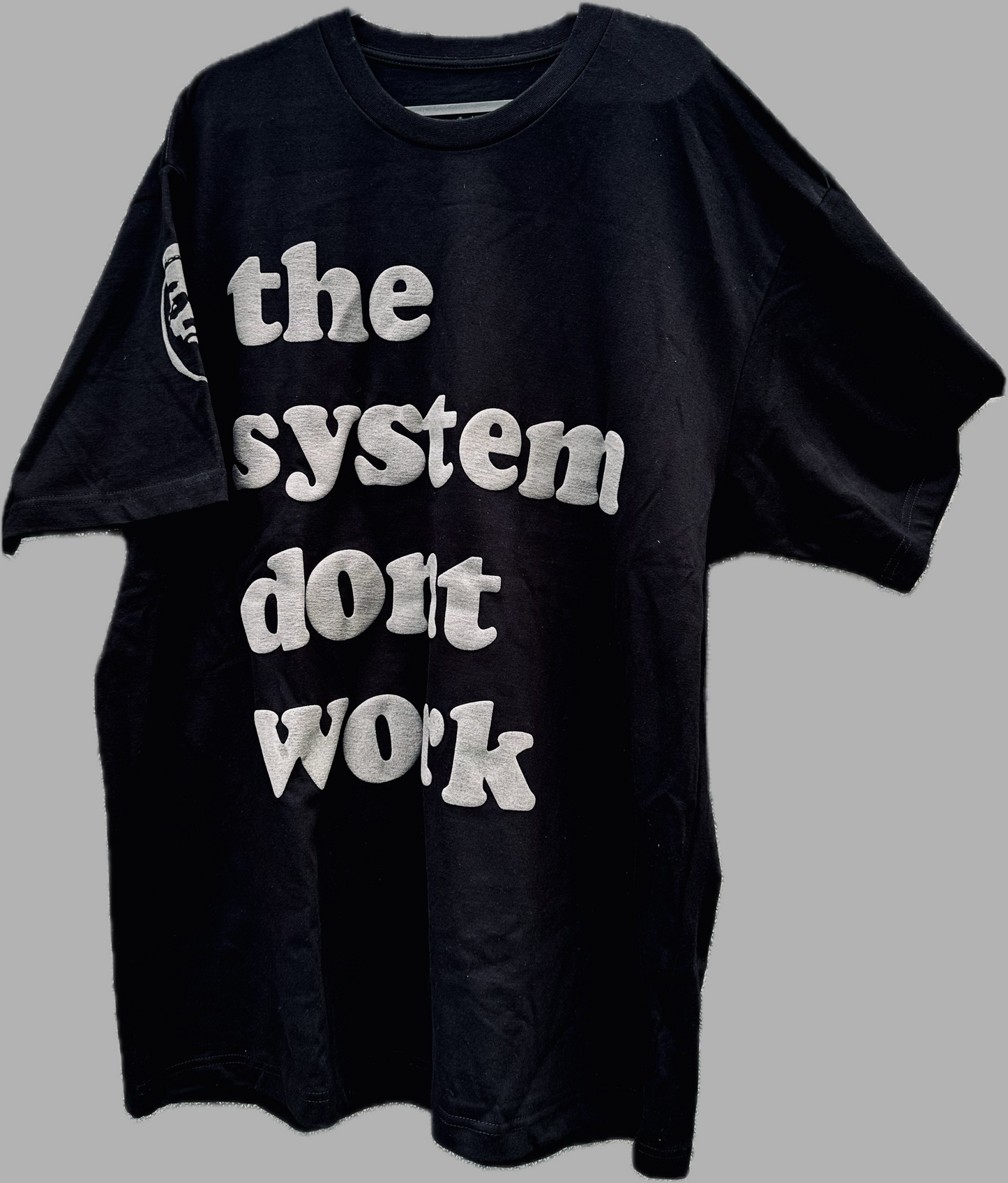 TSDW Black Short Sleeve 1.0 Giant Text Graphic Noir Sur Noir Puff Print [Grey]