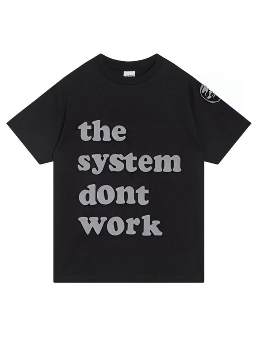 TSDW Black Short Sleeve 1.0 Giant Text Graphic Noir Sur Noir Puff Print [Grey]