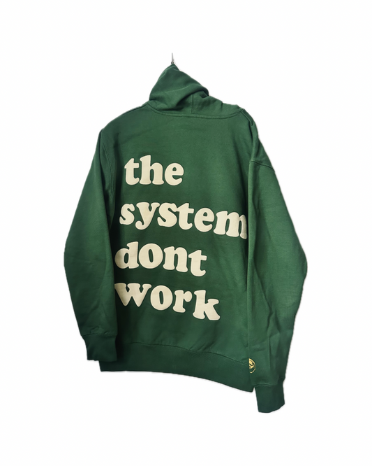 TSDW Forest Green Pullover Hoodie Puff Print 1.0 – Tonal Khaki